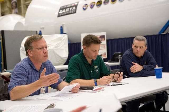 NASA image: STS-133, Expedition 24 and 25 together during their ISS/STS-133 EMER training