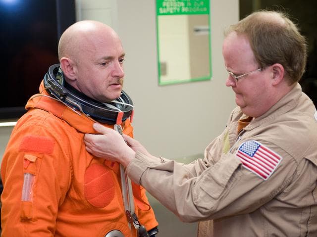 NASA image: STS-134 bailout training