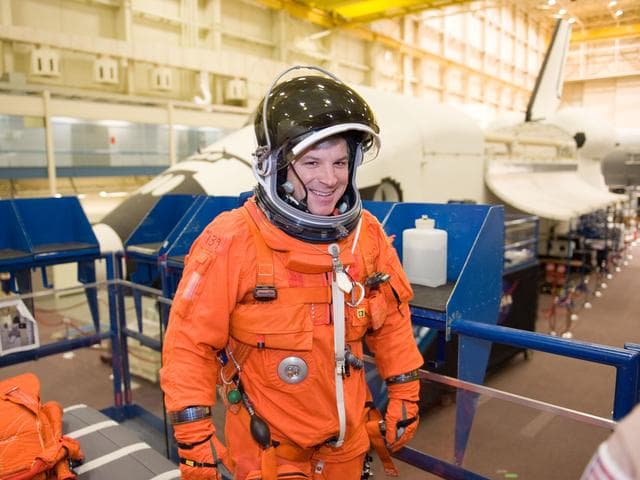 NASA image: STS-134 bailout training