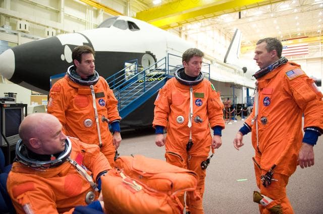 NASA image: STS-134 bailout training