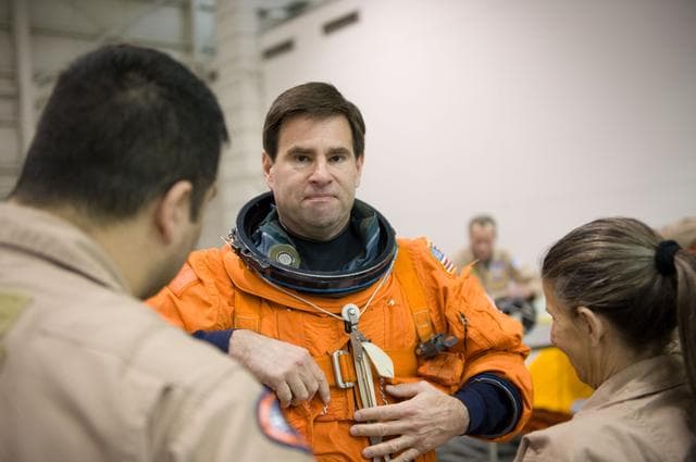 NASA image: STS-134 water survival training at the NBL