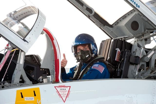 NASA image: STS-131 crew preparing for their T-38 flight to KSC for TCDT