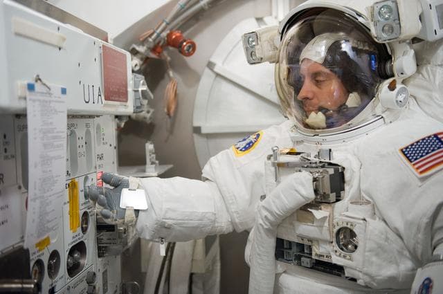 NASA image: STB-SS-1910 / 08 / 07  STS-132 SSATA Crew Training - Crew Member: Garrett Reisman 