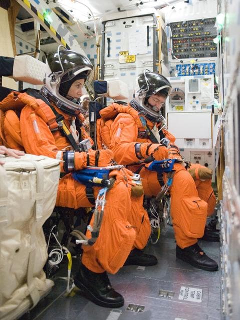 NASA image: STS-133 crew during CCTII Post Insertion/Deorbit Prep training