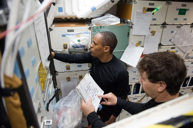 NASA image: STS-133 crew during CCTII Post Insertion/Deorbit Prep training