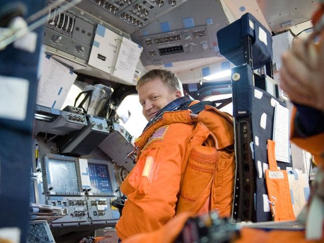 NASA image: STS-133 crew during CCTII Post Insertion/Deorbit Prep training