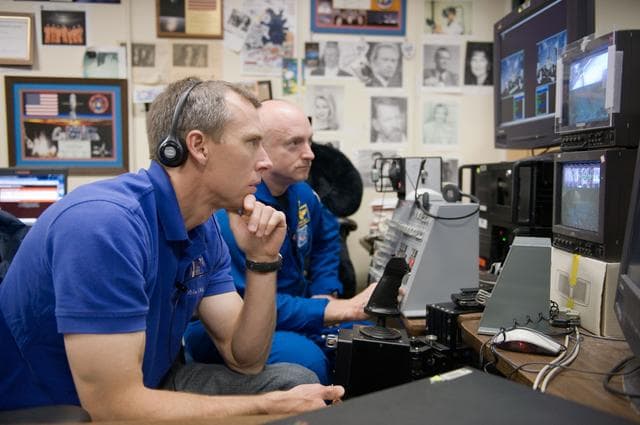 NASA image: STS-134 crew and Expedition 24/25 crew member Shannon Walker 