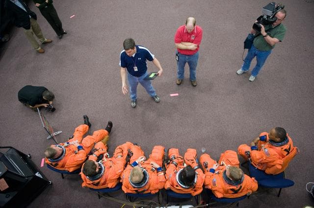 NASA image: STS-133 crew during CCTII Bailout training