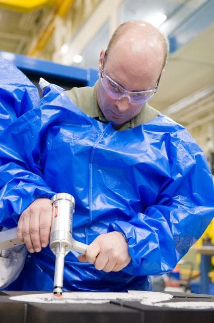 NASA image: STS-132 crew during EVA TPS Repair Skills
