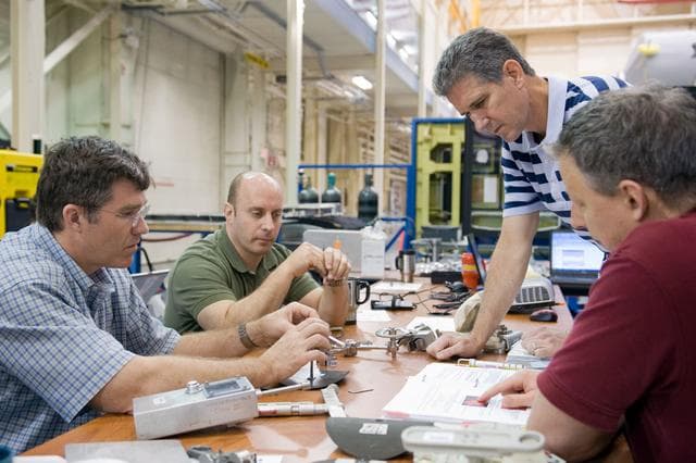 NASA image: STS-132 crew during EVA TPS Repair Skills
