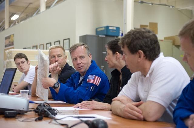 NASA image: STS-133 crew during EVA TPS Overview training