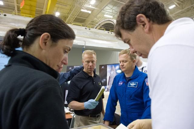 NASA image: STS-133 crew during EVA TPS Overview training 
