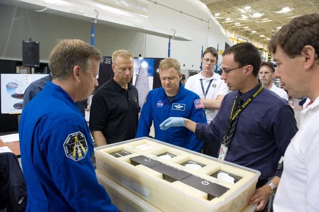 NASA image: STS-133 crew during EVA TPS Overview training 