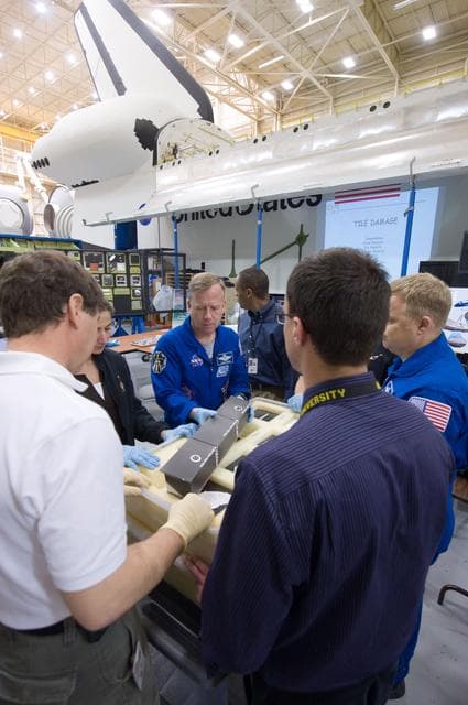 NASA image: STS-133 crew during EVA TPS Overview training 