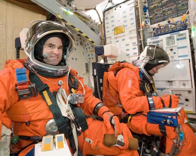 NASA image: STS-134 post insertion/deorbit prep training in building 9NW's FFT mockup 