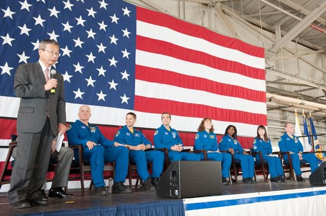 NASA image: STS-131 Crew Return Ceremony at Ellington Field
