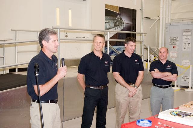 NASA image: STS-132 cake cutting ceremony