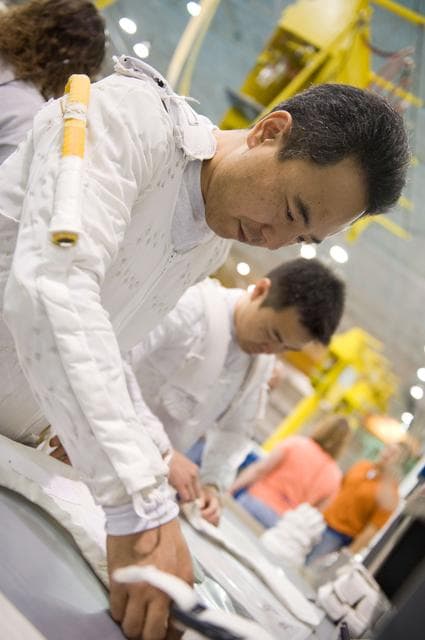 NASA image: Satoshi Furukawa and Aki Hoshide during their EVA Skills 4 training at the NBL 