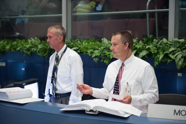 NASA image: STS-132/ULF4 WFCR Flight Controllers on Console