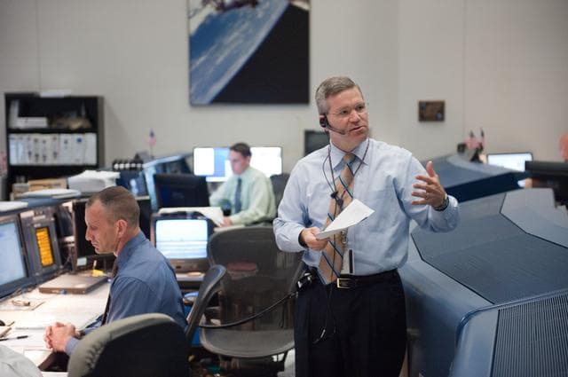 NASA image: STS-132/ULF4 WFCR Flight Controllers on Console