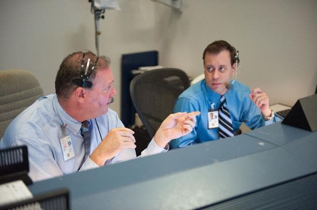 NASA image: STS-132/ULF4 WFCR Flight Controllers on Console