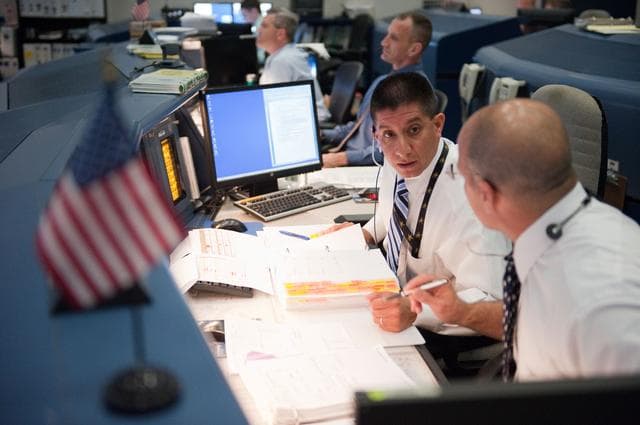 NASA image: STS-132/ULF4 WFCR Flight Controllers on Console