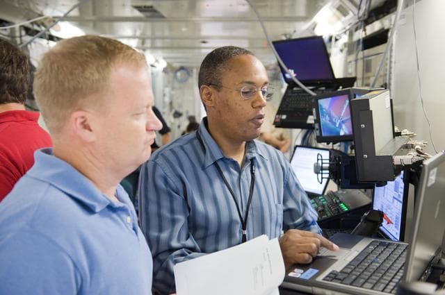 NASA image: STS-133 crew during S2 CBM/ROBO INSTALL 31178 training