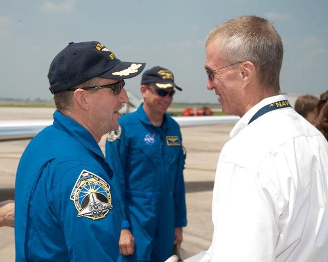 NASA image: STS-132 crew return ceremony at Ellington Field - Hangar 276