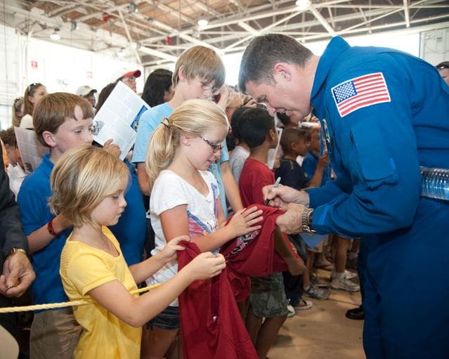 NASA image: STS-132 crew return ceremony at Ellington Field - Hangar 276