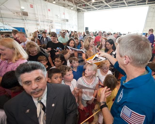 NASA image: STS-132 crew return ceremony at Ellington Field - Hangar 276