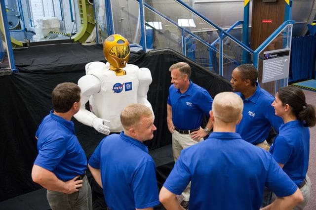 NASA image: STS-133 crew with R2 robonaut
