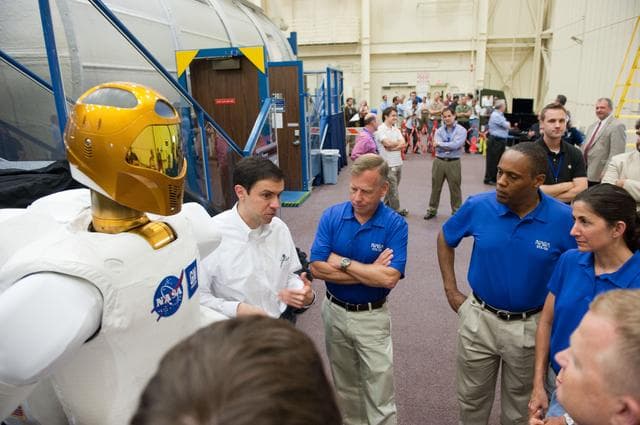 NASA image: STS-133 crew with R2 robonaut