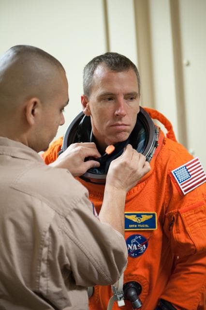 NASA image: STS-134 crew training in fixed based simulator