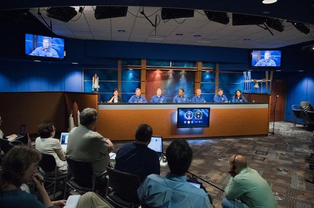 NASA image: STS-133 crew press conference