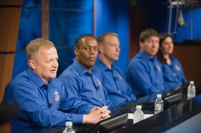 NASA image: STS-133 crew press conference