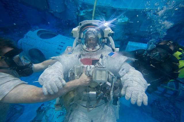NASA image: Expedition 27 and Expedition 28 crew members NBL training