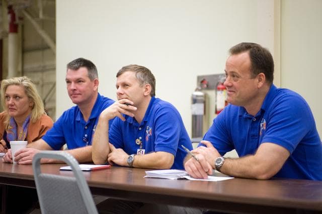 NASA image: Expedition 27 crew members Ron Garan, Andre Borisenko and Aleksandr Samokutyaev 