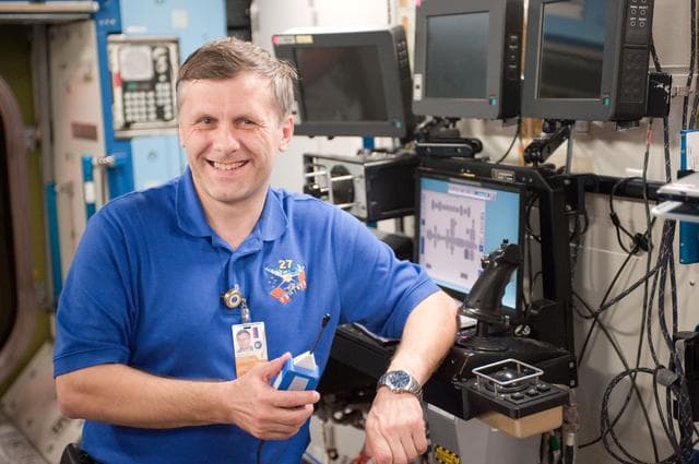 NASA image: Expedition 27 crew members Ron Garan, Andre Borisenko and Aleksandr Samokutyaev   