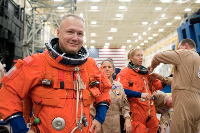 NASA image: STS-335crew and training team during Payload Egress Training