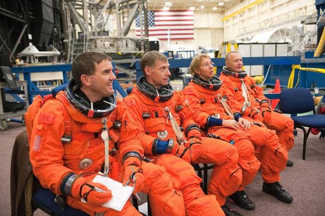 NASA image: STS-335crew and training team during Payload Egress Training