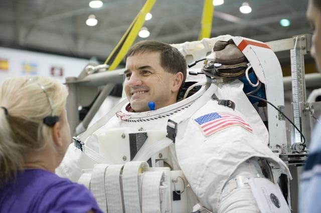 NASA image: Expedition 27 crew member Ron Garan with STS-335 crew member Rex Walheim  