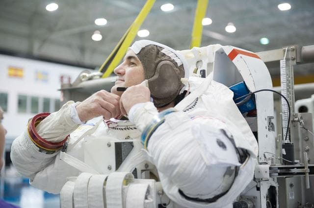 NASA image: Expedition 27 crew member Ron Garan with STS-335 crew member Rex Walheim  