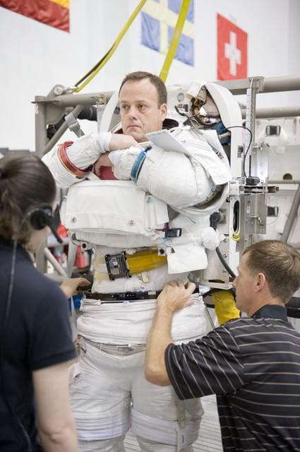 NASA image: Expedition 27 crew member Ron Garan with STS-335 crew member Rex Walheim  