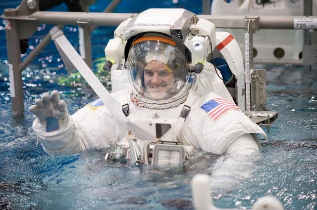 NASA image: Expedition 27 crew member Ron Garan with STS-335 crew member Rex Walheim  