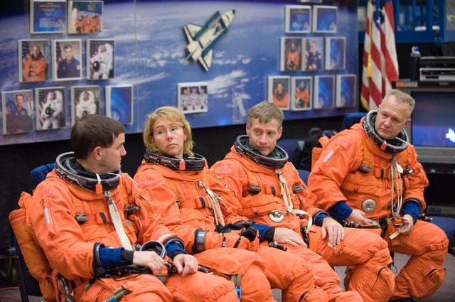NASA image: STS-335 crew and training team during Bailout training