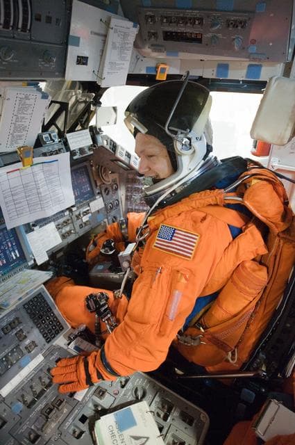 NASA image: STS-335 crew during CCTII Post Insertion/Deorbit Prep 91020