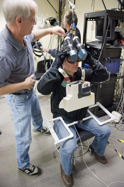 NASA image: EVA training for Exp. 27 crew member Ron Garan, Exp. 28 Mike Fossum and STS-135 Doug Hurley, Rex Walheim and Sandra Magnus   