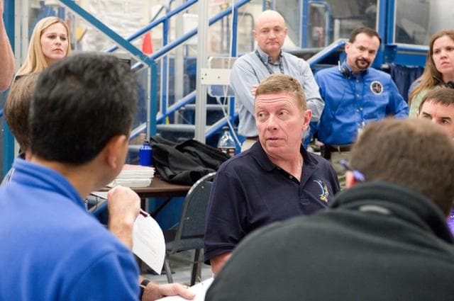 NASA image: Expedition 27, Expedition 28 and STS-135 during joint ISS/STS Emergency Scenarios training.    