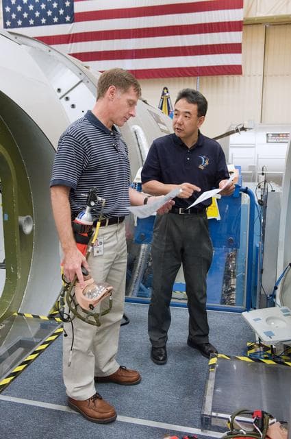 NASA image: Expedition 27, Expedition 28 and STS-135 during joint ISS/STS Emergency Scenarios training.    