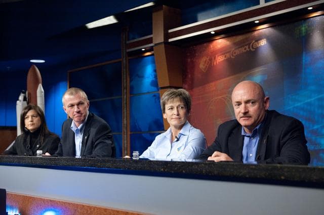 NASA image: STS-134 press conference with Mark Kelly